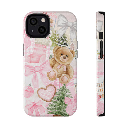 Pink Christmas Collage iPhone Case
