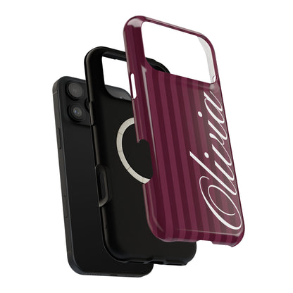 Custom Plum Stripes iPhone Case