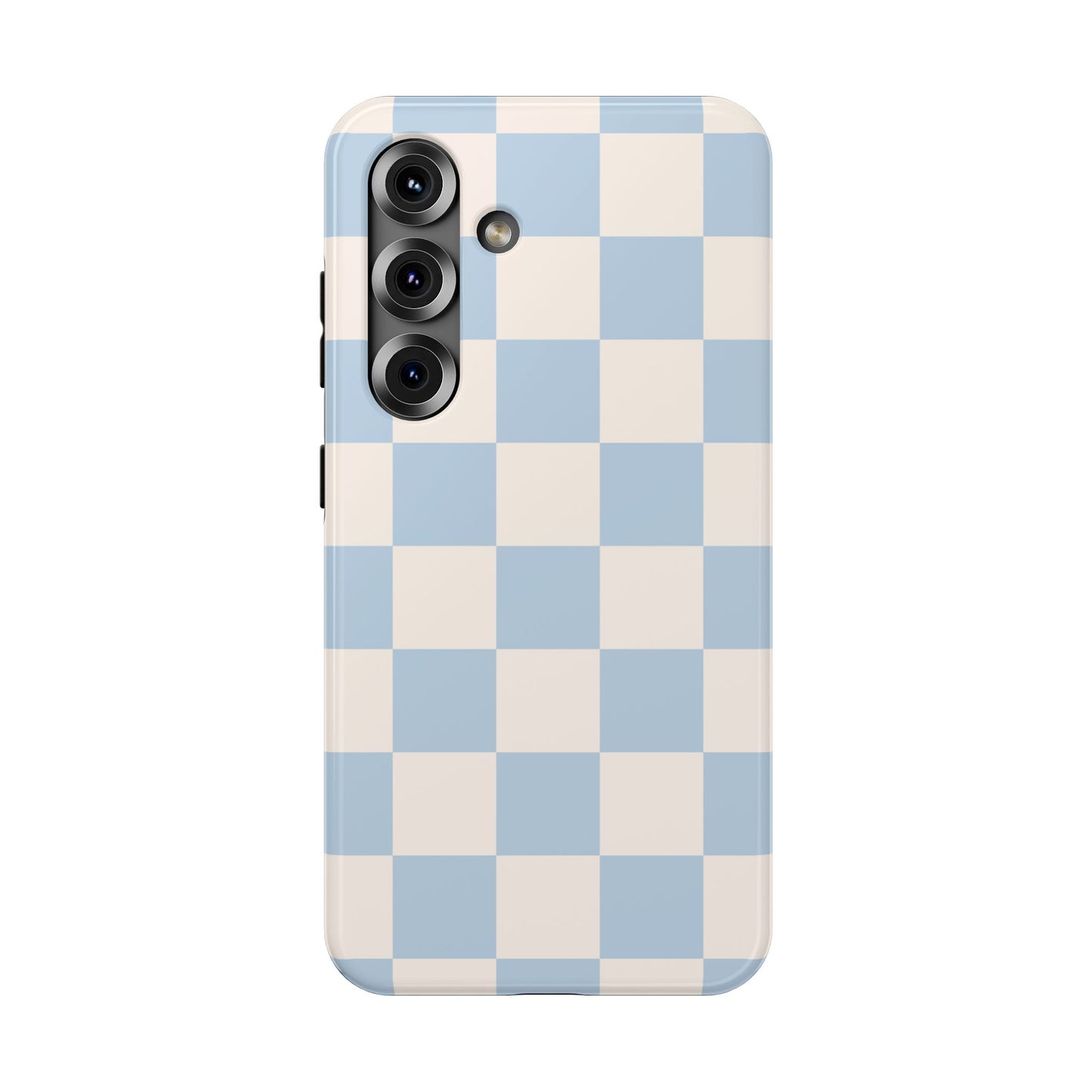 Light Blue & Beige Checkered Samsung Case