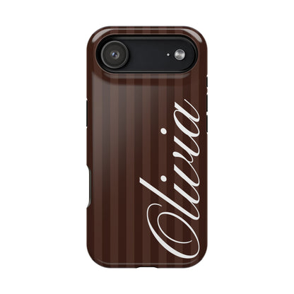 Custom Mocha Stripes iPhone Case