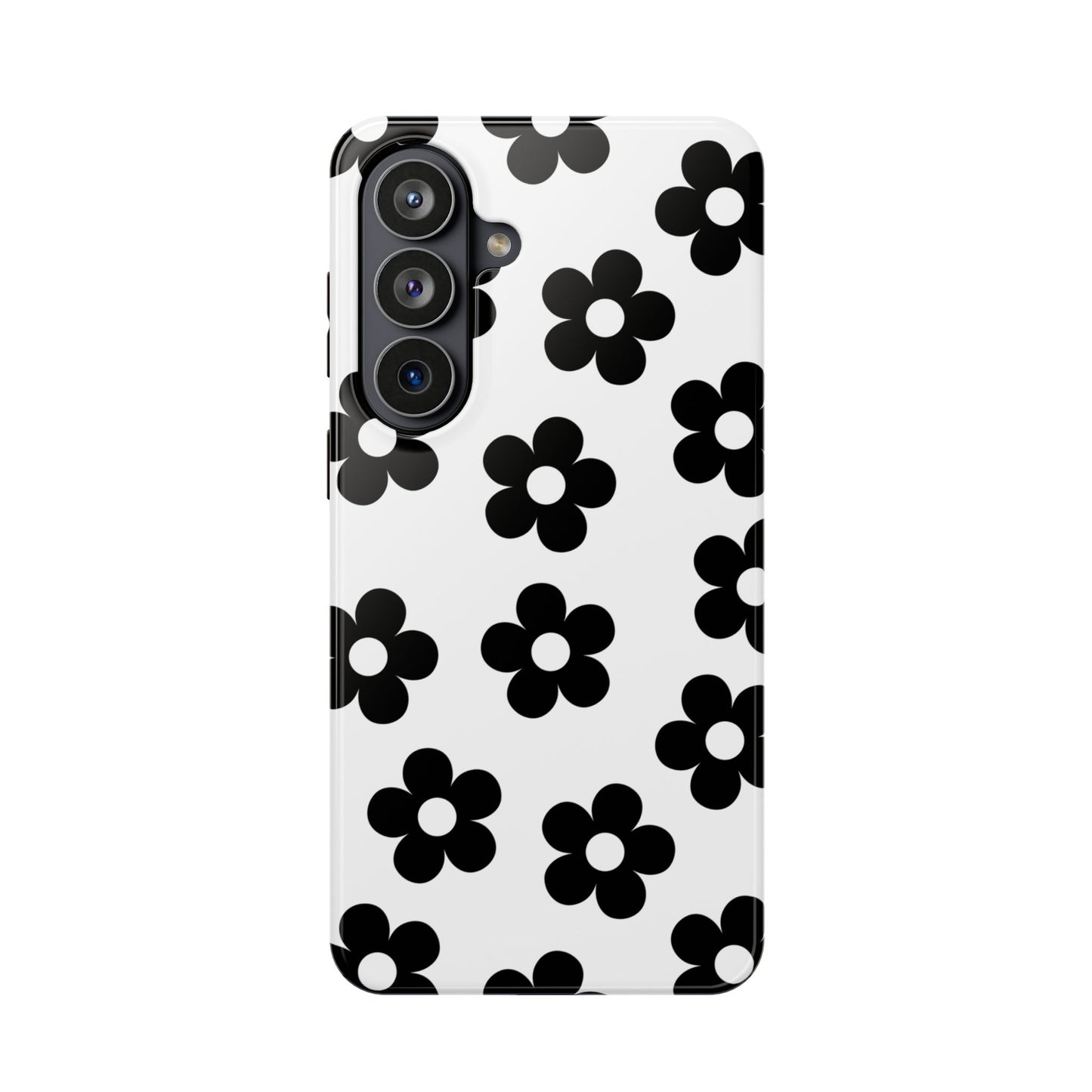 White Retro Flowers Samsung Case