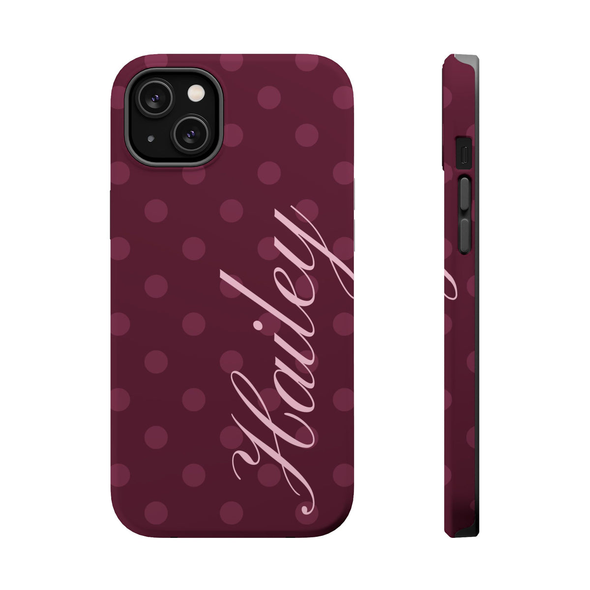 Custom Plum Polka Dots iPhone Case