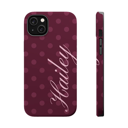 Custom Plum Polka Dots iPhone Case