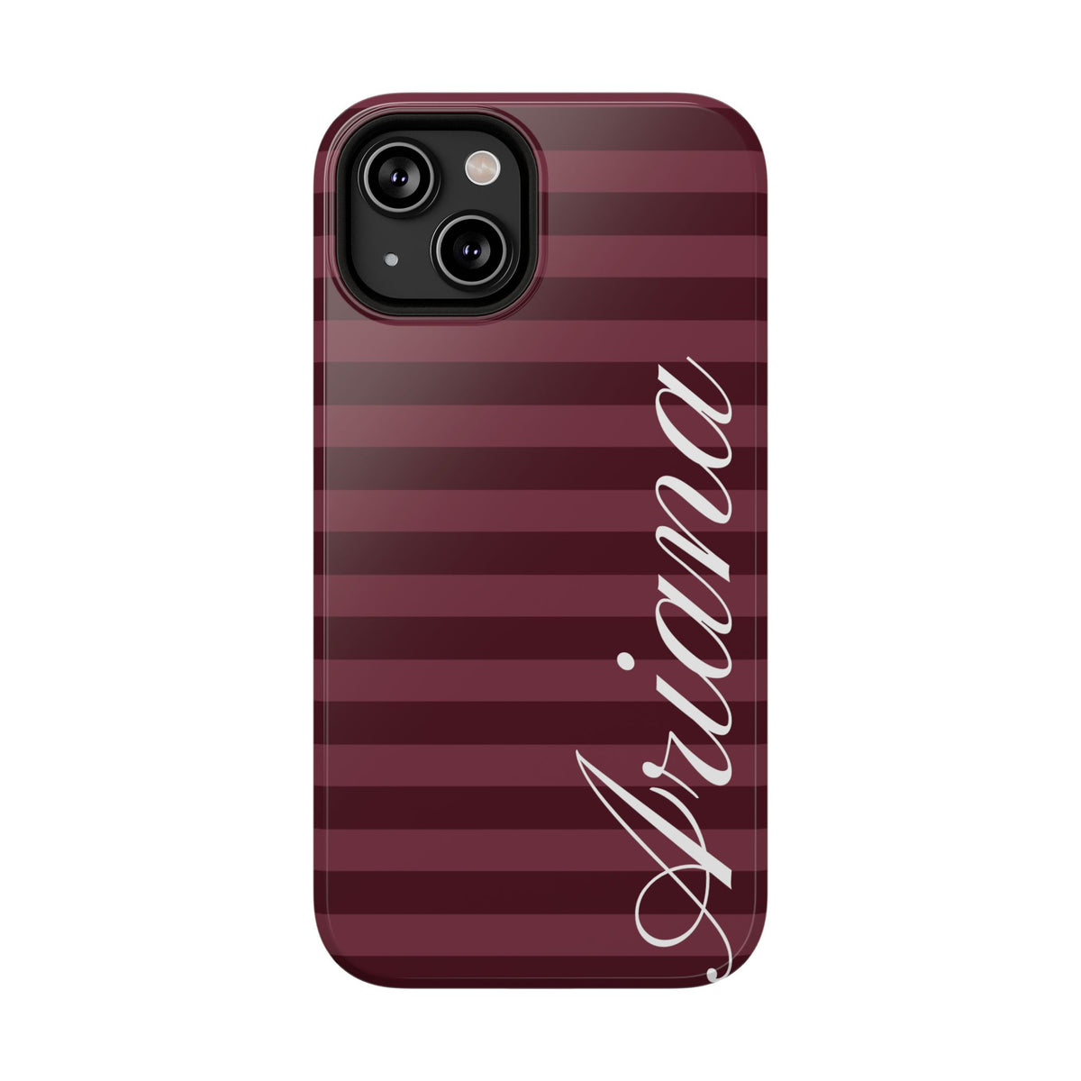 Custom Burgundy Classic Striped iPhone Case