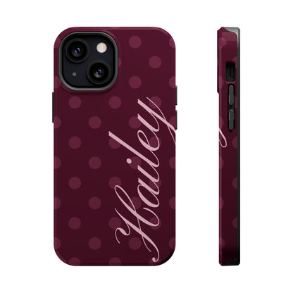 Custom Plum Polka Dots iPhone Case