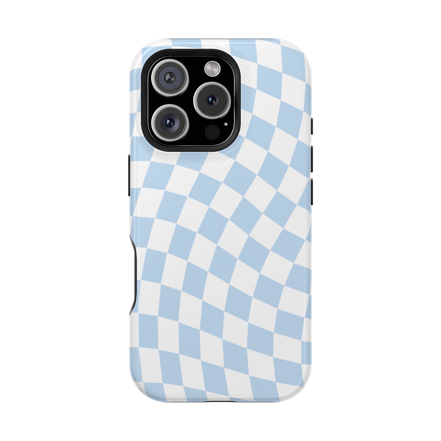 Blue Wavy Checkered iPhone Case