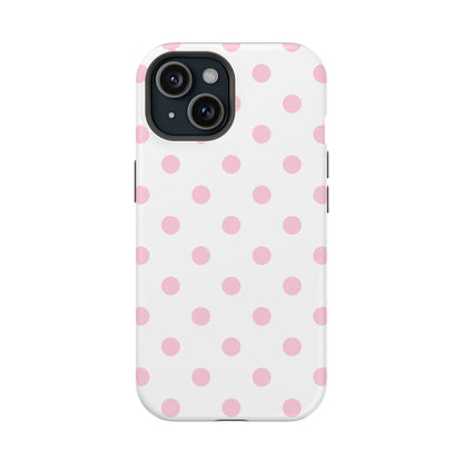 Pink Clouds Polka Dots iPhone Case