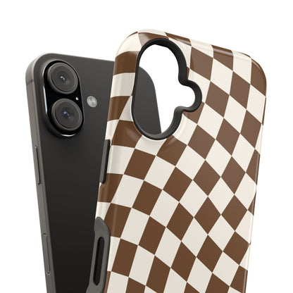 Brown Wavy Checkered iPhone Case