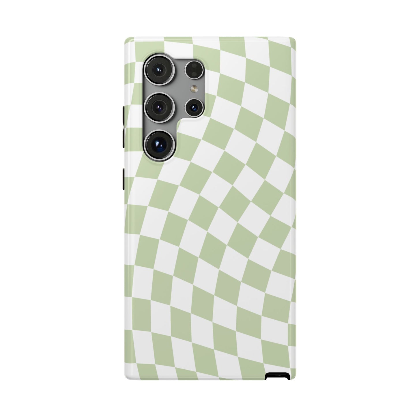 Light Green Wavy Checkered Samsung Case