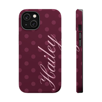 Custom Plum Polka Dots iPhone Case