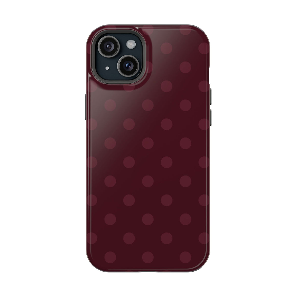 Burgundy Polka Dots iPhone Case