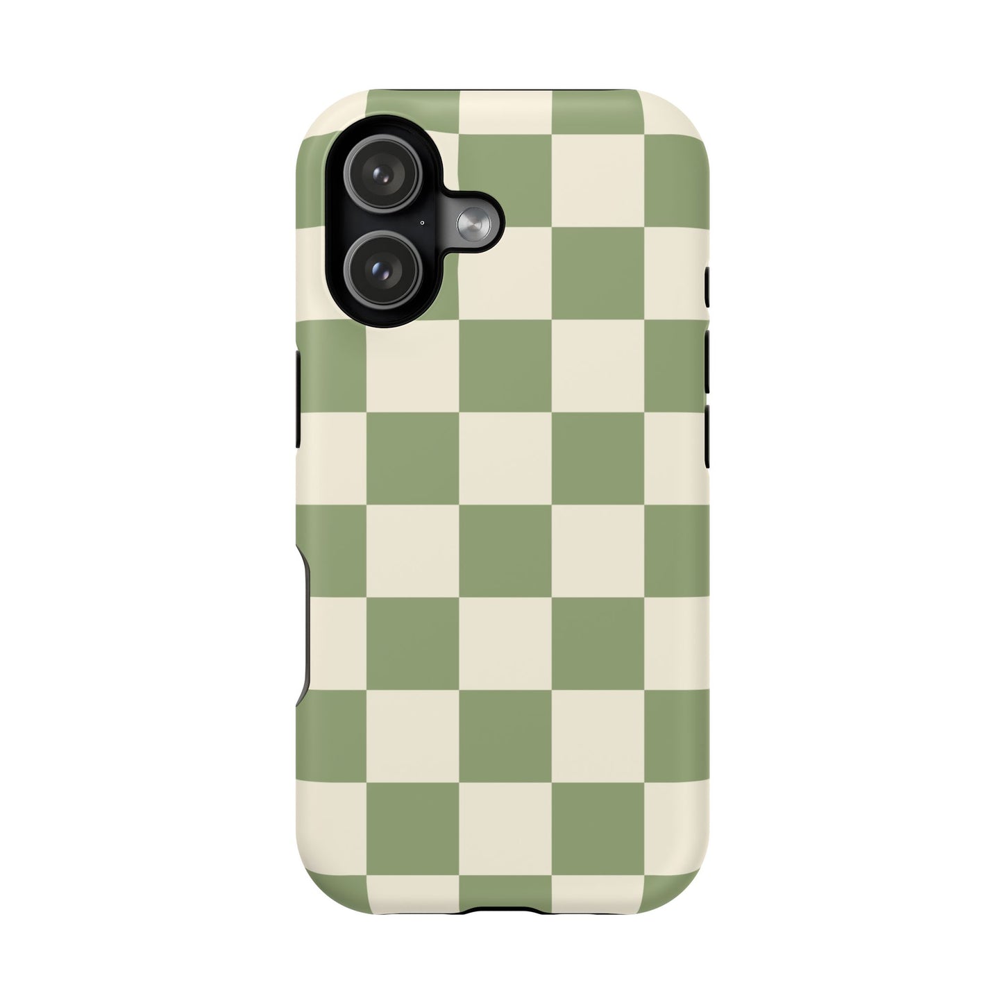Green & Beige Checkered iPhone Case
