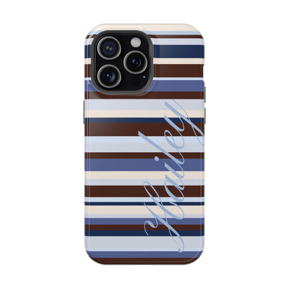 Custom Blueberry Mocha Stripes iPhone Case