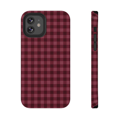 Burgundy Gingham iPhone Case