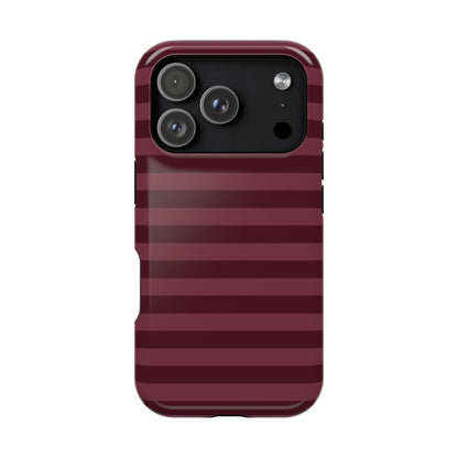 Burgundy Classic Striped iPhone Case