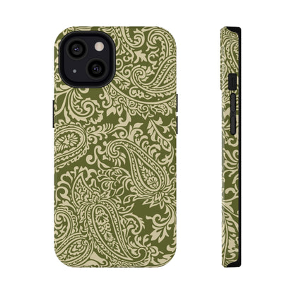 Olive Paisley iPhone Case