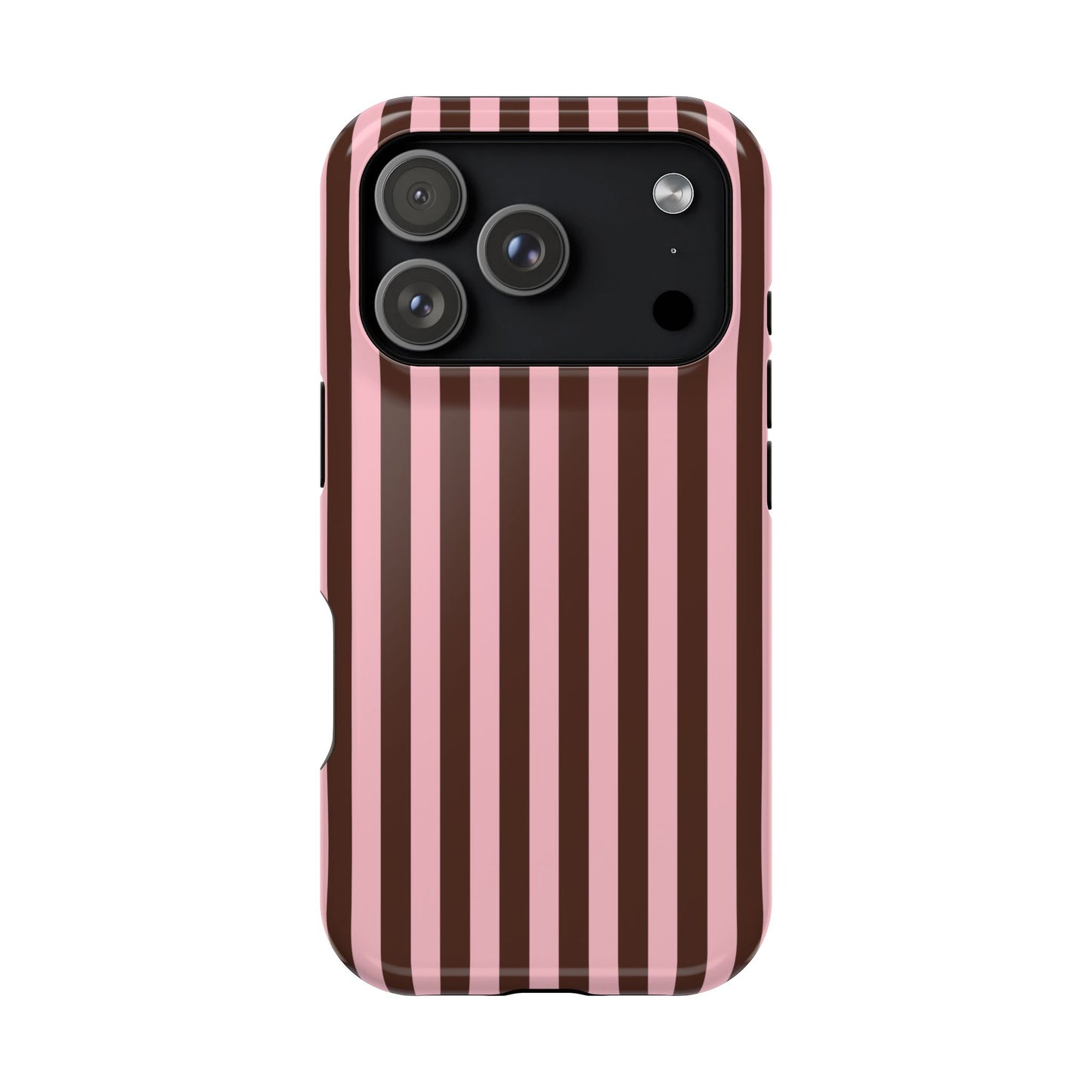 Pink Latte Stripes iPhone Case