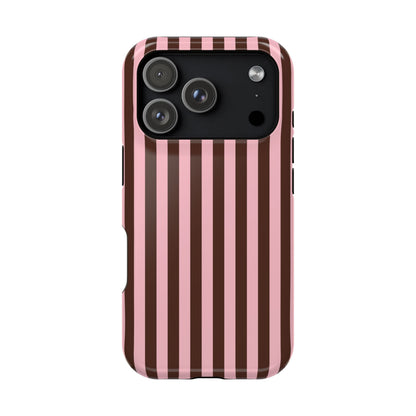 Pink Latte Stripes iPhone Case
