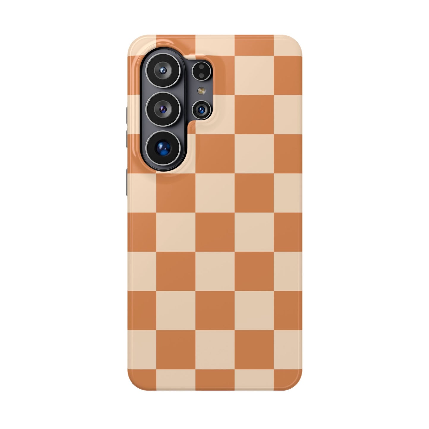 Dark Orange Checkered Samsung Case