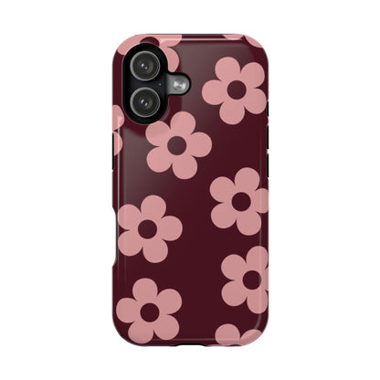 Burgundy & Pink Flowers iPhone Case