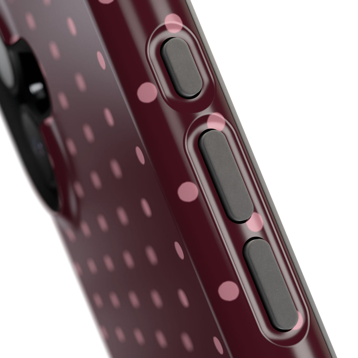 Burgundy & Pink Mini Dots iPhone Case
