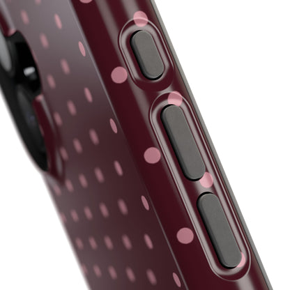 Burgundy & Pink Mini Dots iPhone Case