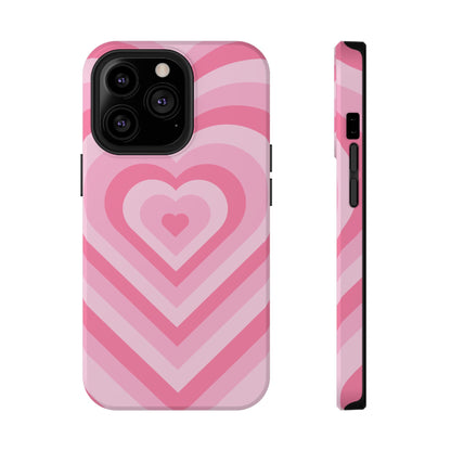 Pink Glowing Hearts iPhone Case