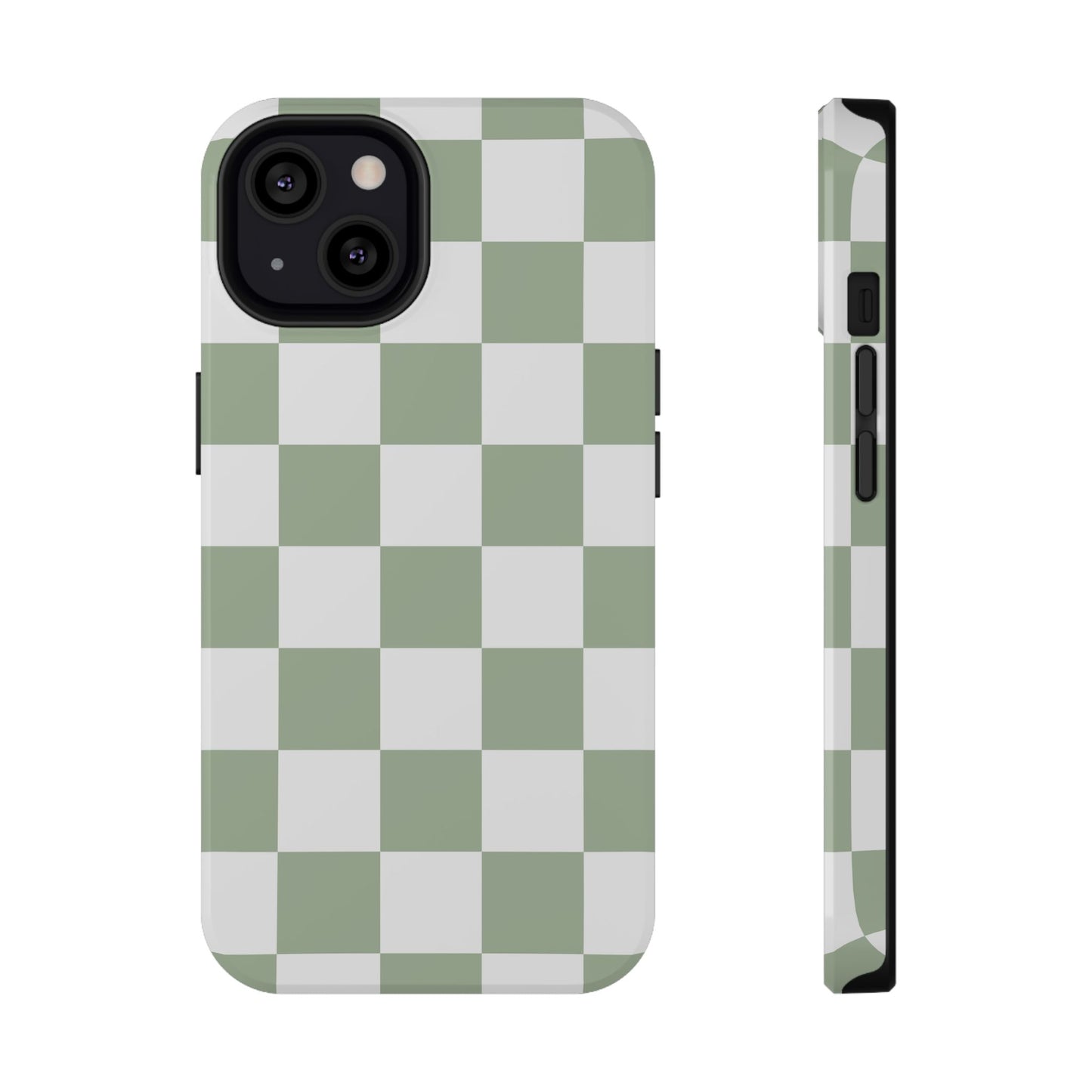 Sage Green Checkered iPhone Case