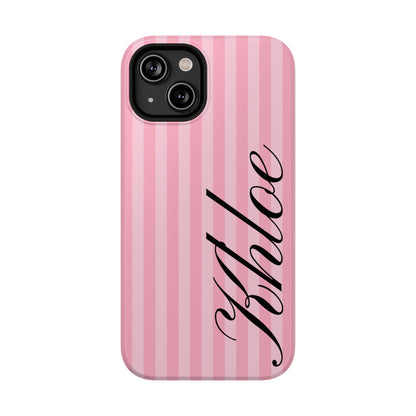 Personalized Bubblegum Stripes iPhone Case