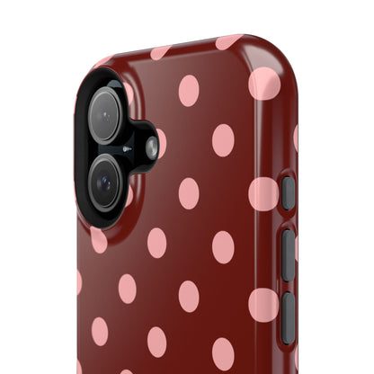 Maroon Polka Dots iPhone Case