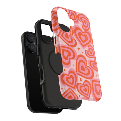 Pink & Red Hearts iPhone Case