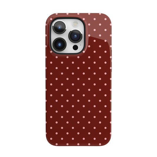 Maroon Mini Polka Dots iPhone Case