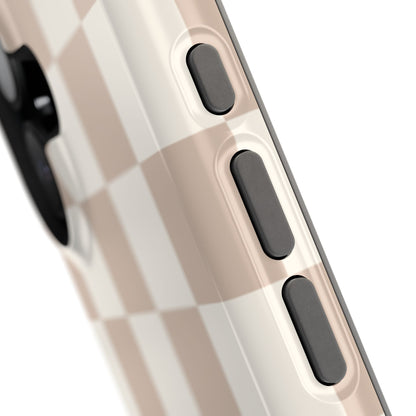 Neutral Checkered iPhone Case