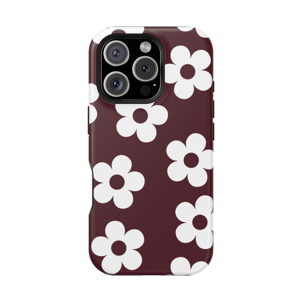 Burgundy Flowers iPhone Case