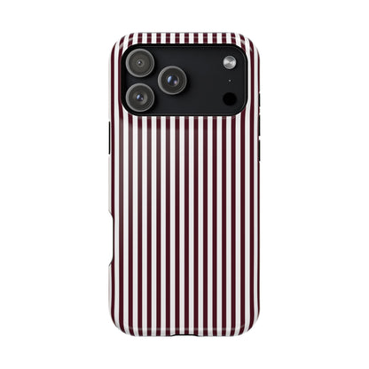 Burgundy Pinstripes iPhone Case