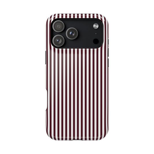Burgundy Pinstripes iPhone Case
