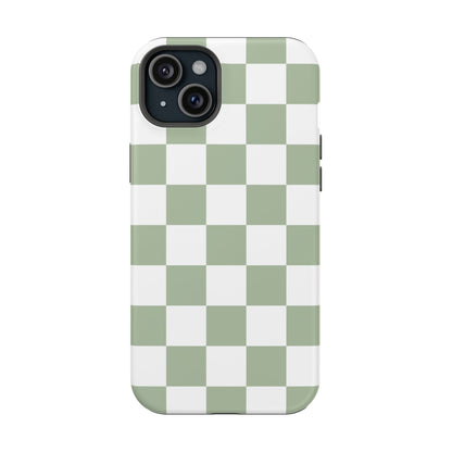 Sage Green Checkered iPhone Case