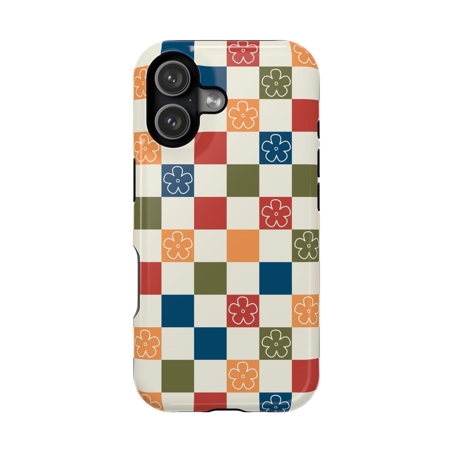 Vintage Flowers Checkered iPhone Case