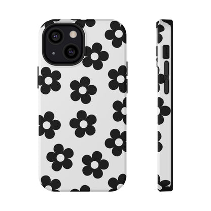 White Retro Flowers iPhone Case