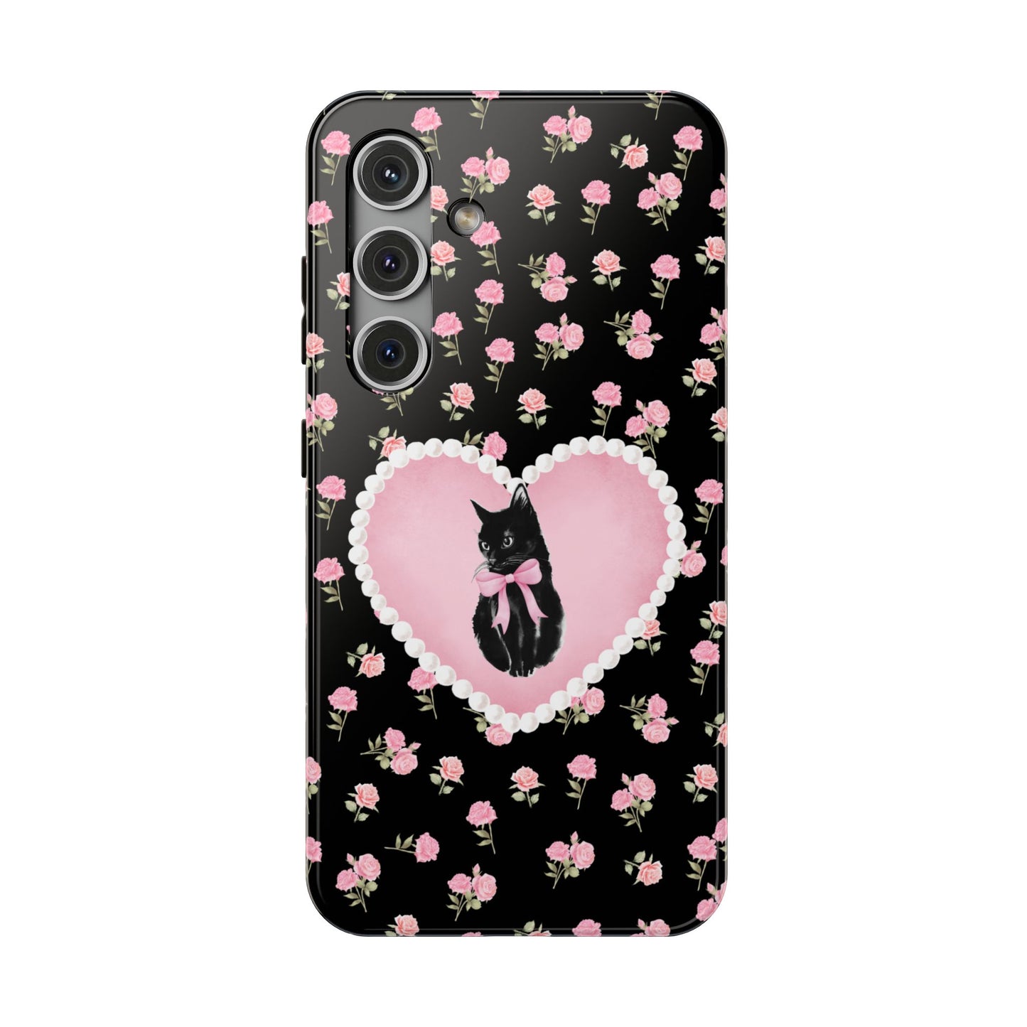 Black Féline Roses Samsung Case