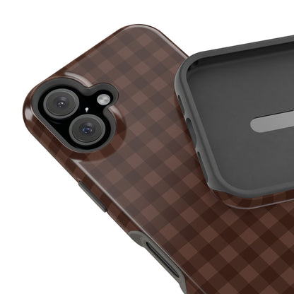 Brown Gingham iPhone Case