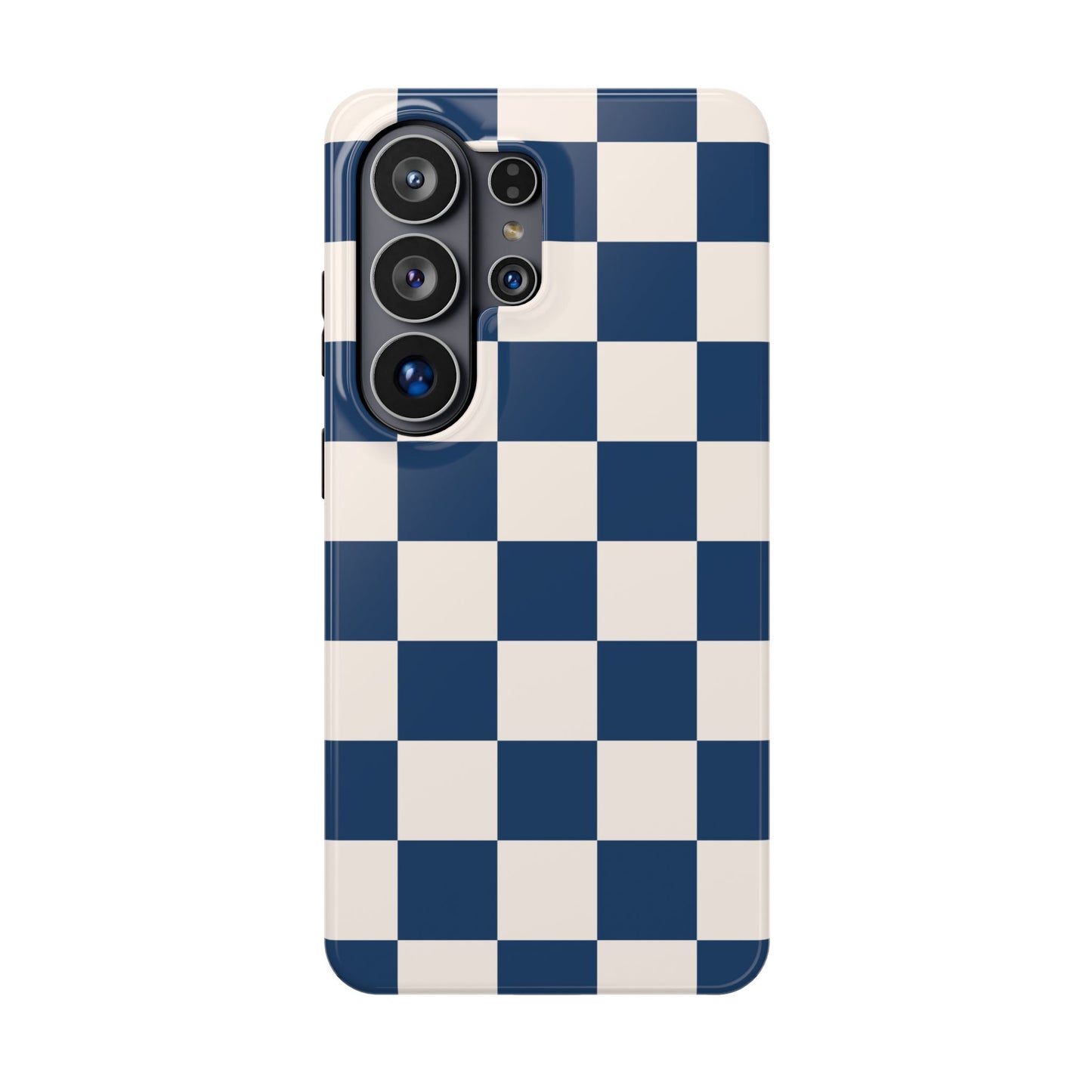 Navy & Beige Checkered Samsung Case