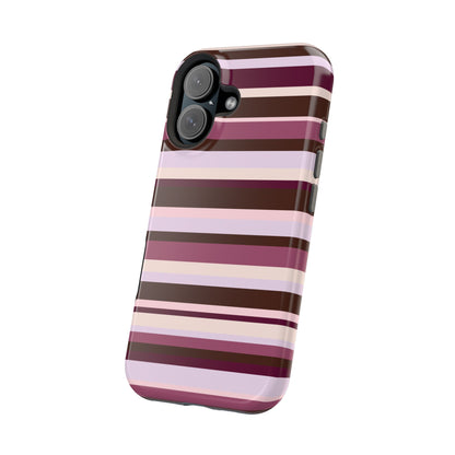 Berry Mocha Stripes iPhone Case