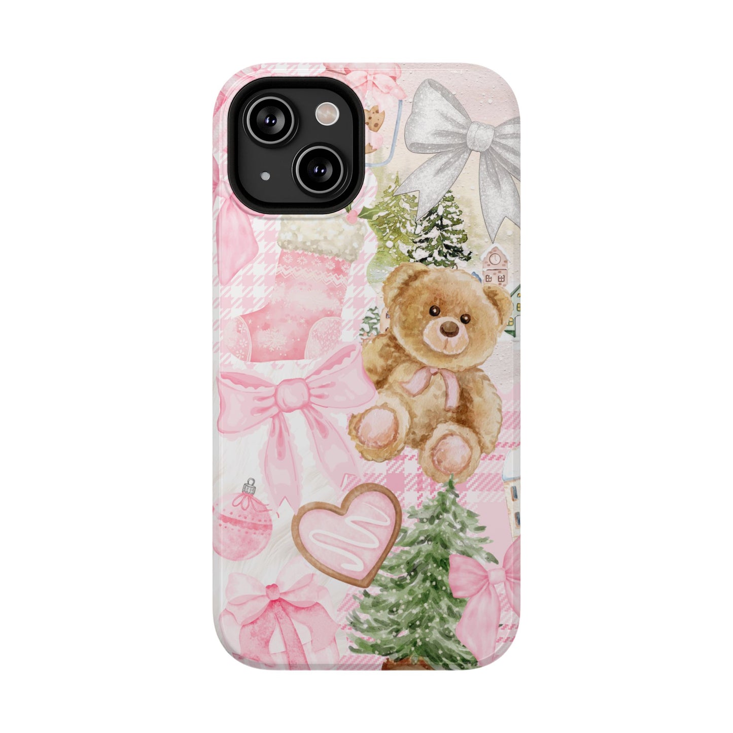 Pink Christmas Collage iPhone Case
