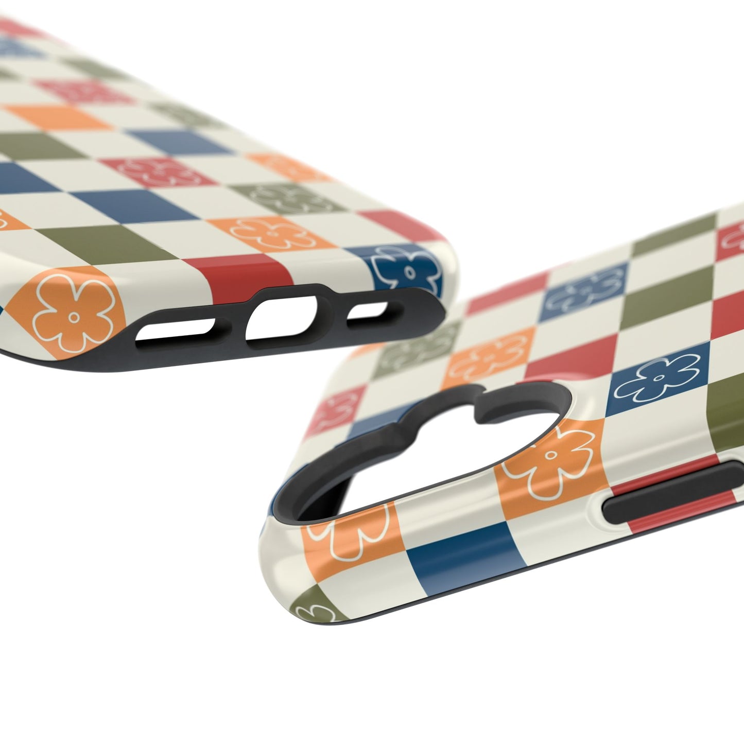 Vintage Flowers Checkered iPhone Case
