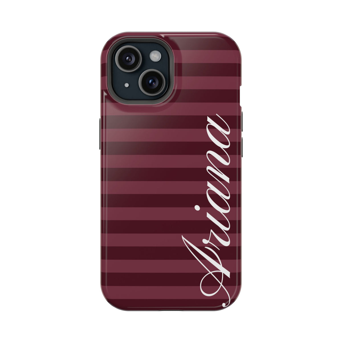 Custom Burgundy Classic Striped iPhone Case