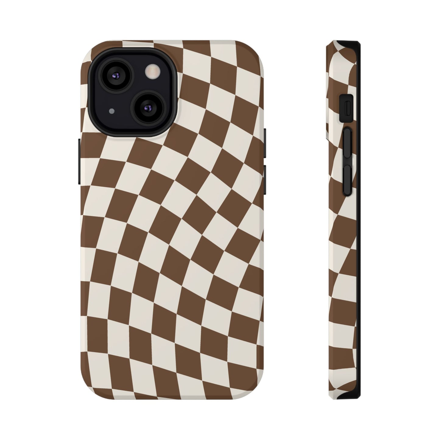 Brown Wavy Checkered iPhone Case