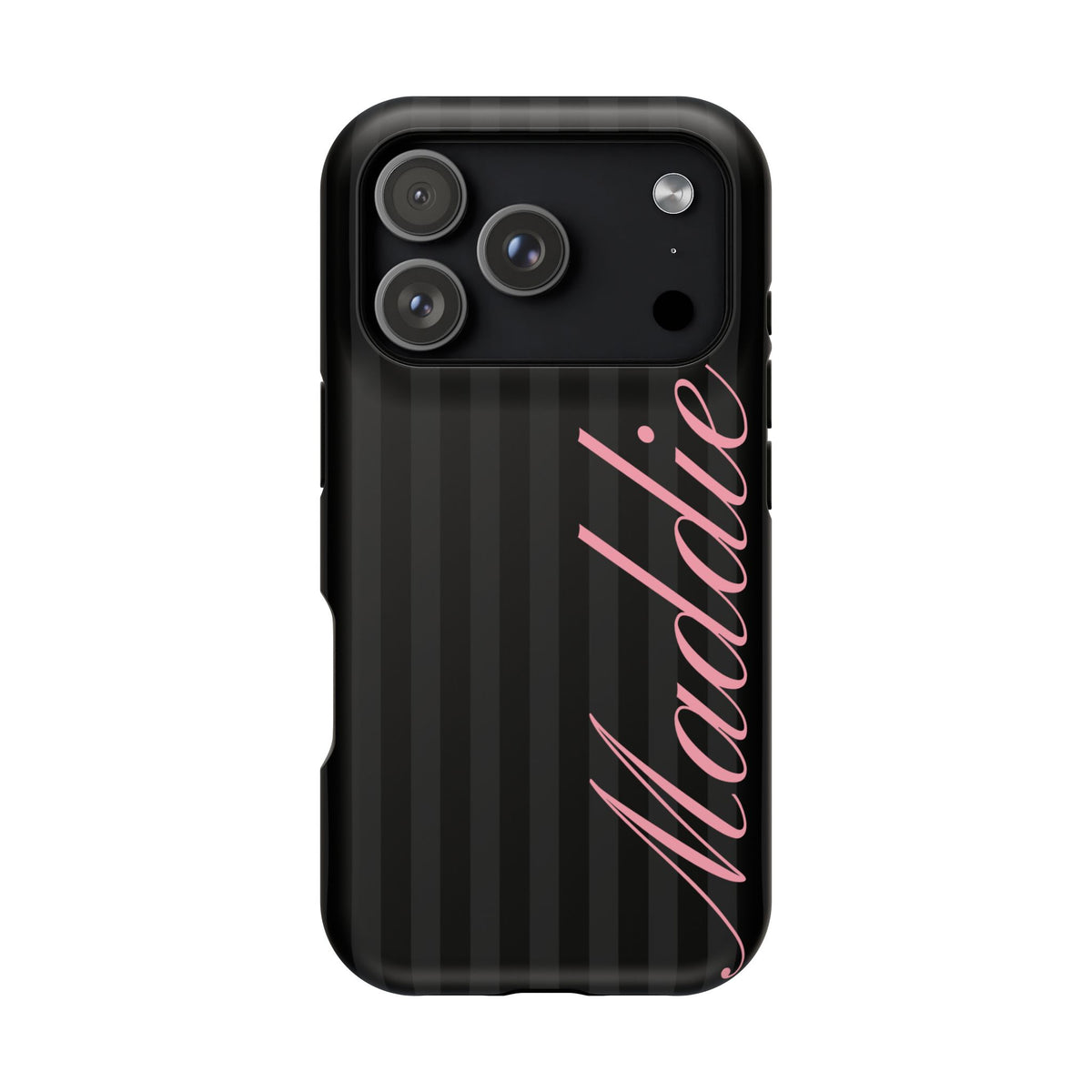 Custom Pink Black Stripes iPhone Case