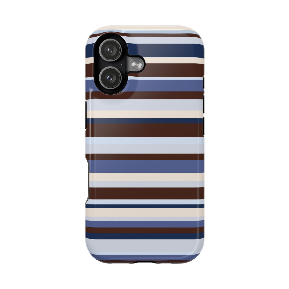 Blueberry Mocha Stripes iPhone Case