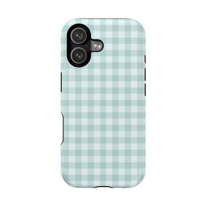 Teal Mini Gingham iPhone Case